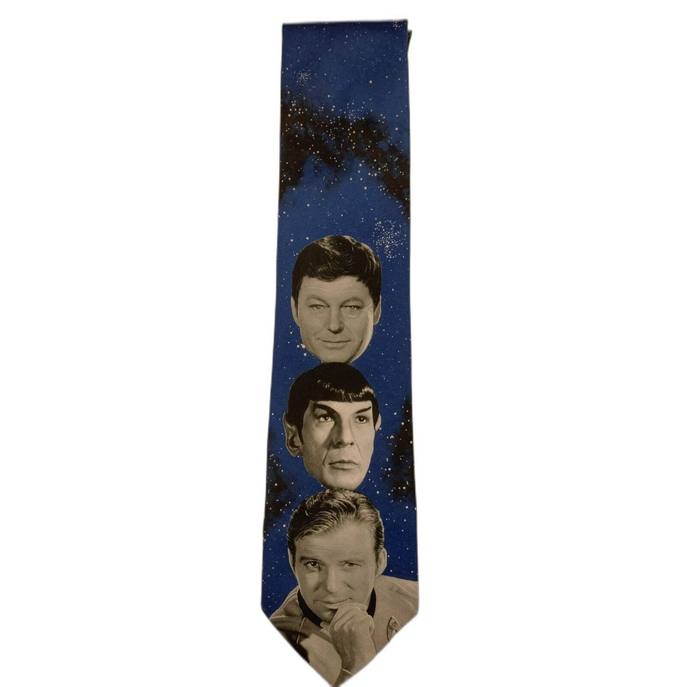 VTG Star Trek TOS Kirk Spock McCoy The Original Crew 1994 Ralph Marlin Mens Tie